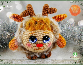 tutorial, pattern, crochet pattern, amigurumi: Les Pelz Croch' Cupid the reindeer
