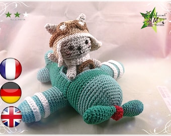 Anleitung zum Häkeln, amigurumi : Gaston und sein flugzeug