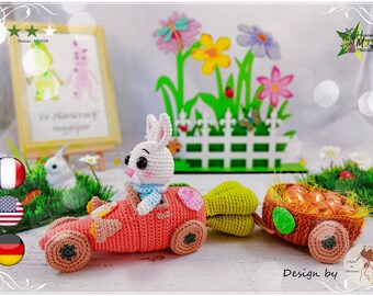 Anleitung zum Häkeln : Der osterhase und sein auto
