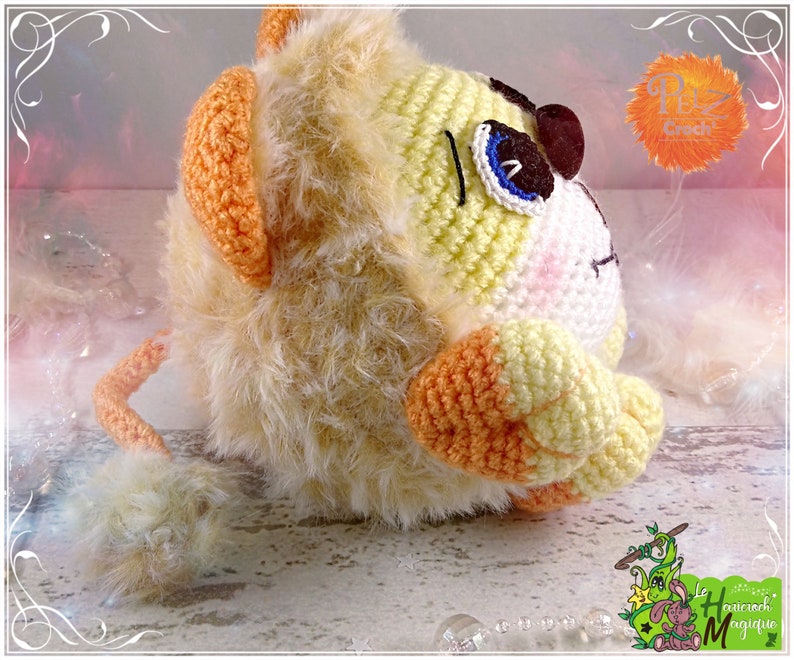 tutorial, pattern, crochet pattern, amigurumi: the big pelz croch' Marjan the lion image 4