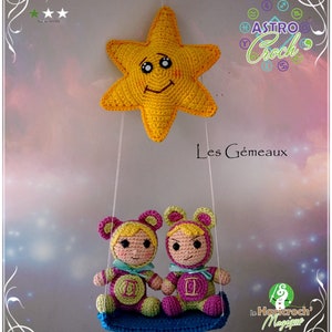 Crochet tutorial, pattern, pattern, amigurumi: Astro Croch Gemini image 1