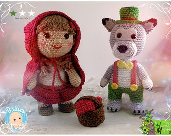 Tutorial, pattern, crochet pattern, amigurumi: Little Red Riding Hood and the Big Bad Wolf