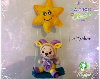 Tutorial, pattern, crochet pattern / amigurumi: Astro Croch'Aries and his star swing