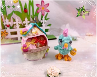 Tutorial, pattern, crochet pattern, amigurumi: Mrs Poulette's egg shop