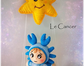 Haakinstructie/patroon/model, amigurumi: Astro Croch Cancer