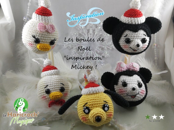 Tutoriel Au Crochetpatronmodèleamigurumi Décorations De Noël Les Boules De Noël Inspiration Mickey Et Ses Amis