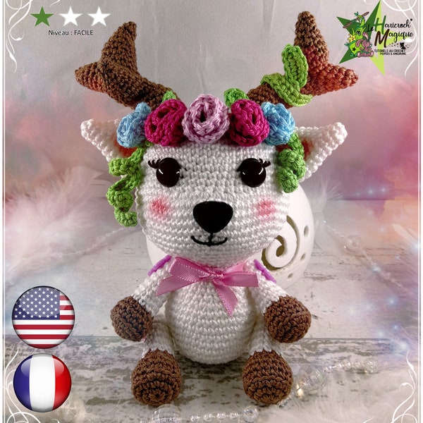 Crochet pattern, amigurumi pattern, amigurumi doll : Esel the little deer