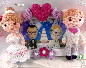 Tutorial de crochet, amigurumi, El marco de fotos: los novios