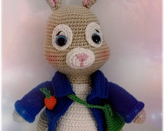 Haakinstructie, amigurumi-model: Barnabé het tuinkonijn.