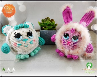 tutorial, pattern, crochet pattern, amigurumi: the Pelz Croch' Duo Pack Pumpy and Grumpy