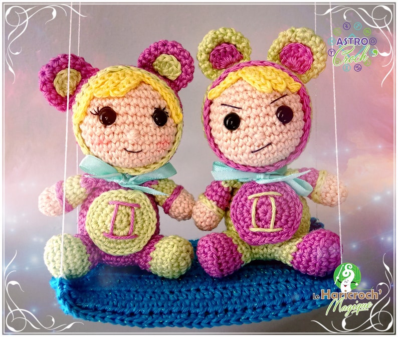 Crochet tutorial, pattern, pattern, amigurumi: Astro Croch Gemini image 2