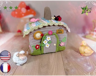 Tutorial, patrón, modelo de crochet, amigurumi: la casa de Célestin