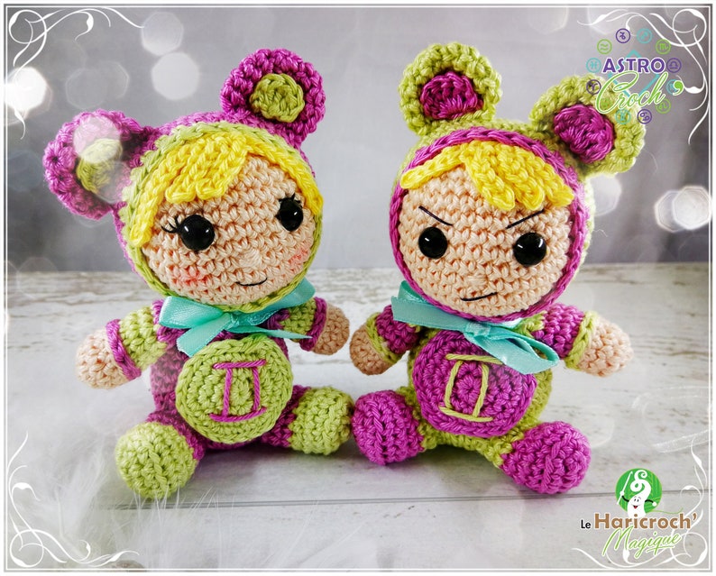 Crochet tutorial, pattern, pattern, amigurumi: Astro Croch Gemini image 3