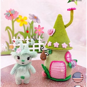 Crochet pattern, amigurumi : Yokai Roheline and her small house