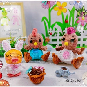 Crochet pattern, amigurumi pattern, amigurumi doll : The yummy familly Hen