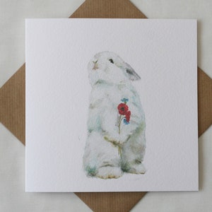 Flower Bunny, Easter Card, bunny rabbit card