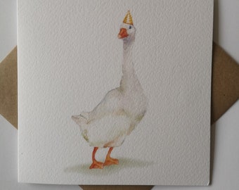 Goose, Birthday card, greeting card