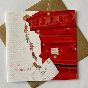 À la boîte aux lettres, carte de Noël, jolie carte de Noël