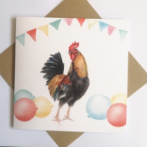 Mr Rooster, carte d'anniversaire, carte de voeux