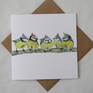 Blue Tits, Birthday Card image 1