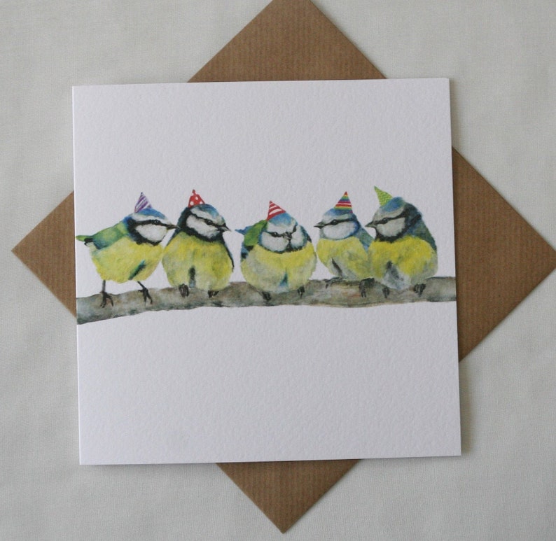 Blue Tits, Birthday Card image 1