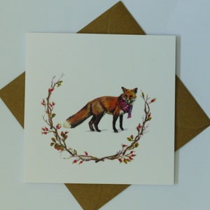 Renard hivernal, carte de voeux