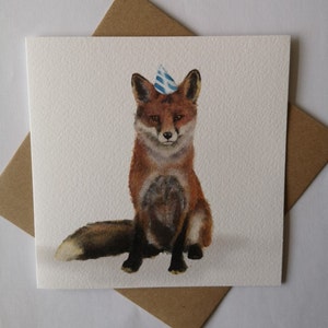 Renard d'anniversaire, carte d'anniversaire