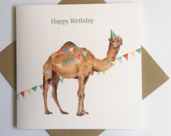 Chameau, carte d'anniversaire