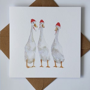 Trois canards, carte de Noël, carte de voeux
