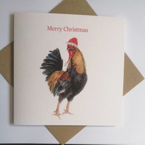 Coq de Noël, carte de Noël, carte de voeux