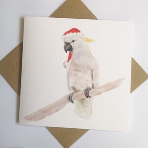 Cacatoès de Noël, carte de Noël, carte de voeux
