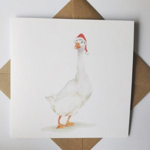 Oie pour Noël, carte de Noël