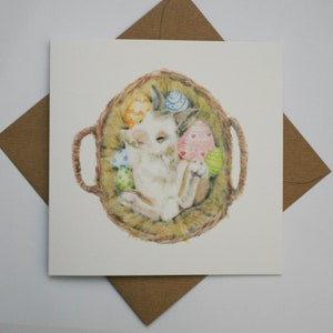 Carte de Pâques, lapin de Pâques, carte vierge, jolie carte de lapin, carte de voeux