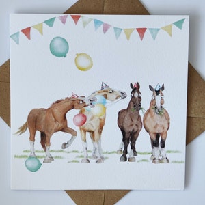 Juments... Carte d'anniversaire, carte de voeux cheval