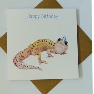 gecko, carte d'anniversaire