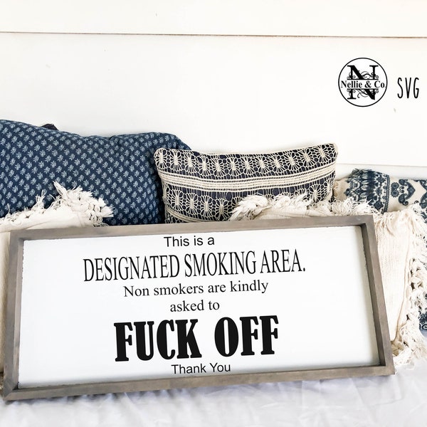 This is a Designated Smoking Area SVG, Cut file, silhouette cameo, cricut