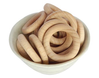 Hochwertige Holzringe 5,5 cm Natur Farblos Buchenholz Schmuck Deko Baby