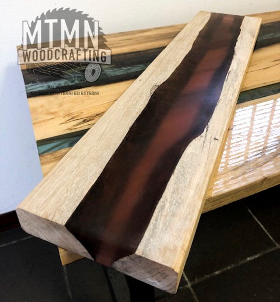Mensola in legno e resina epossidica | Etsy ripiani mensole legno e resina