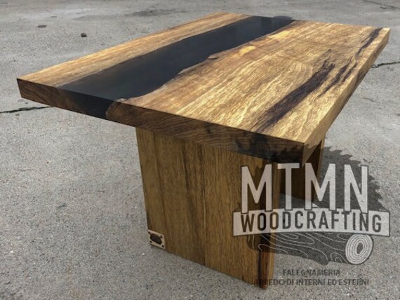 Tavolino Da Caffè In Legno E Resina Epossidica Tavolino Da Salotto