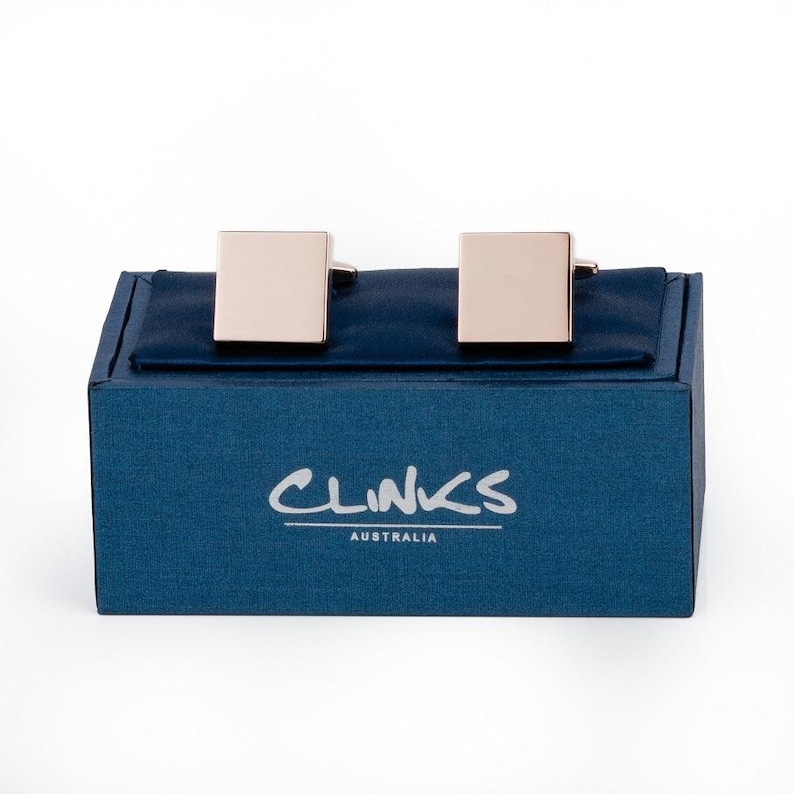 Rose Gold Square Engravable Cufflinks