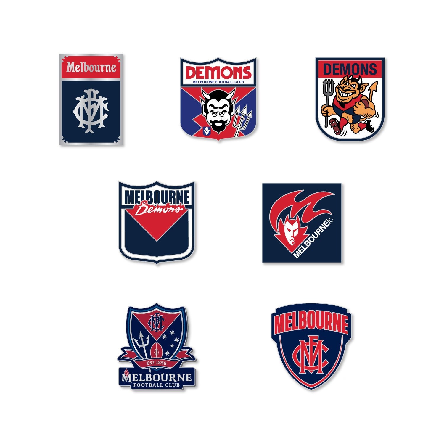 Melbourne Demons Logo AFL Pin Set Etsy Australia