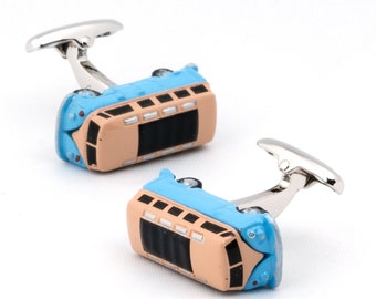 Boutons de manchette bleus VW Combi