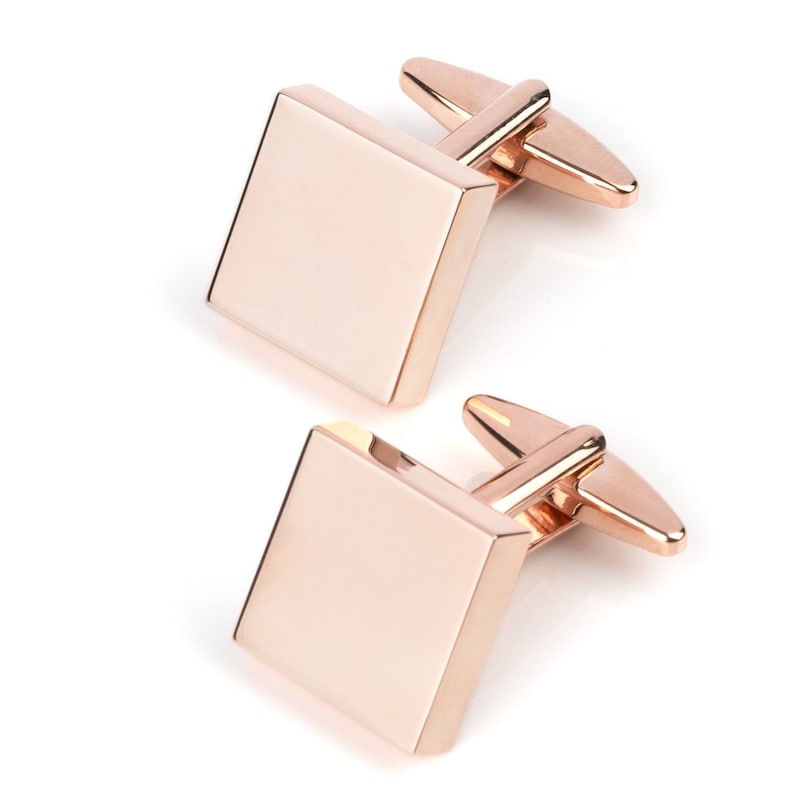 Rose Gold Square Engravable Cufflinks