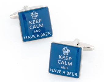 Keep Calm and Have a Beer Cufflinks