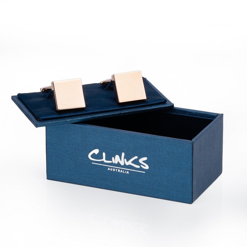 Rose Gold Square Engravable Cufflinks