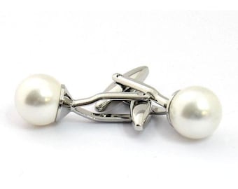 Crystal Pearl White Cufflinks