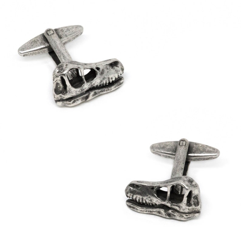 Velociraptor Skull Dinosaur Cufflinks