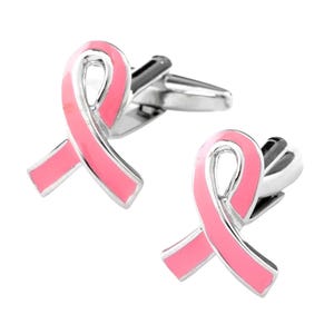 Pink Ribbon Breast Cancer Awareness Cufflinks