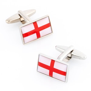Red & White St George&#39;s Cross Cufflinks