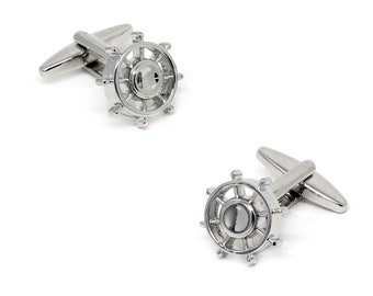 Silver Wheel Fidget Spinner Cufflinks